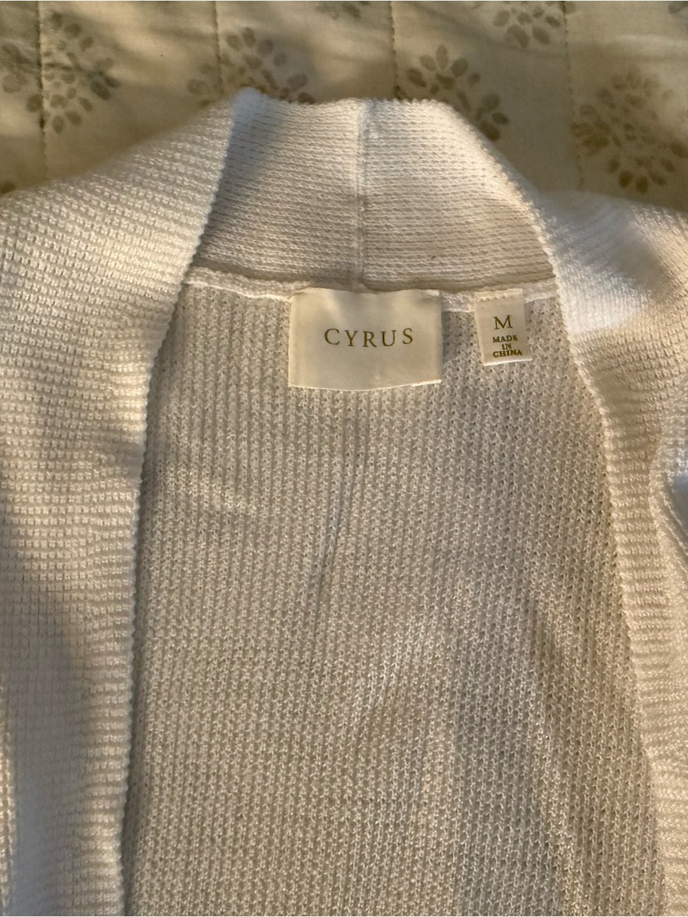 Cyrus Women's Cream Open-Front Knit Cardigan